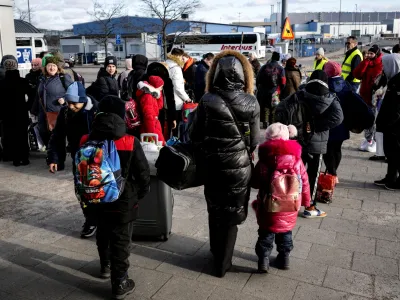 Refugees from Ukraine arrive from Gdynia in Poland after travelling with a Stena Line ferry to Karlskrona, Sweden March 10, 2022.   TT News Agency/Johan Nilsson via REUTERS   ATTENTION EDITORS - THIS IMAGE WAS PROVIDED BY A THIRD PARTY. SWEDEN OUT. NO COMMERCIAL OR EDITORIAL SALES IN SWEDEN.