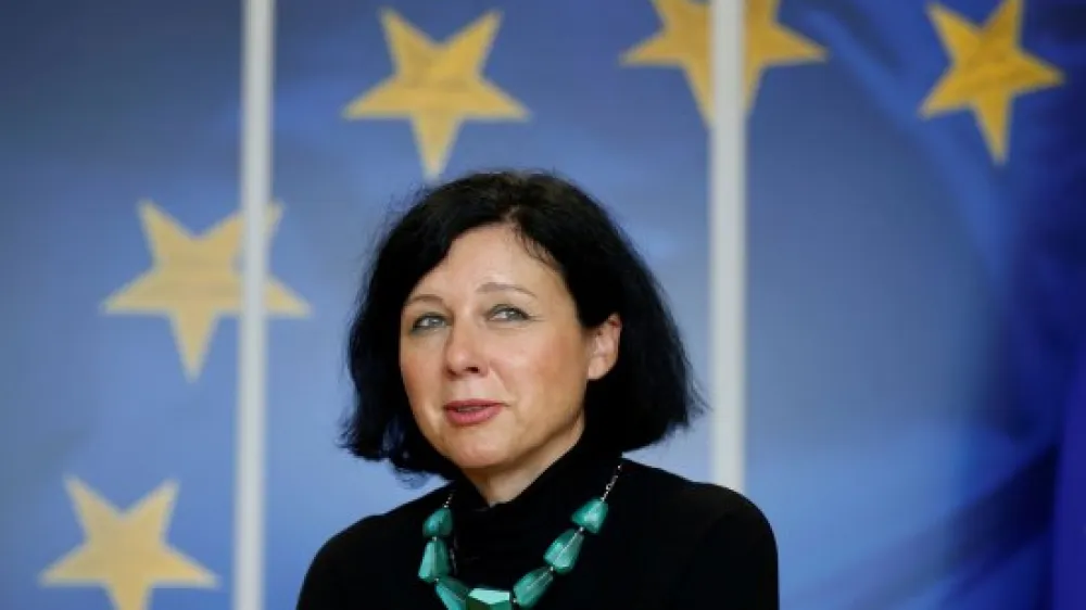 ﻿FILE PHOTO: European Justice Commissioner Vera Jourova at the EU Commission headquarters in Brussels, Belgium, September 11, 2017.REUTERS/Francois Lenoir/File Photo - RC1FA75A83F0