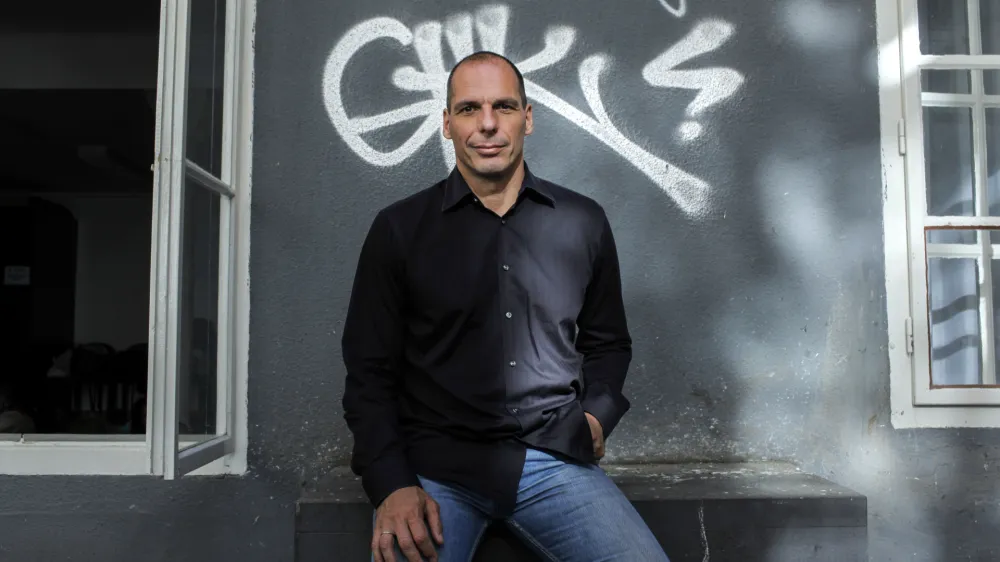 ﻿Yanis Varoufakis, grški ekonomist - profesor gospodarstva na atenski univerzi,<br><br><br><br>//FOTO: Jaka Gasar<br>OPOMBA: ZA OBJAVO V PRILOGI – DNEVNIKOV OBJEKTIV - INTERVJU 2013