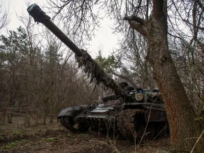 A tank of 1st Separate Siveria Tank Brigade is seen at a position, amid Russia's attack on Ukraine, in an undisclosed location in Ukraine March 11, 2023. REUTERS/Oleksandr Ratushniak