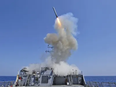 ﻿The guided-missile destroyer USS Barry launches a Tomahawk cruise missile from the ship's bow in the Mediterranean Sea in this U.S. Navy handout photo taken March 29, 2011. Barry is one of four U.S. destroyers currently deployed in the Mediterranean Sea equipped with long-range Tomahawk missles that could potentially be used to strike Syria, according to officials.  REUTERS/Jonathan Sunderman/U.S. Navy/Handout/Files  (ITALY - Tags: MILITARY POLITICS CIVIL UNREST) FOR EDITORIAL USE ONLY. NOT FOR SALE FOR MARKETING OR ADVERTISING CAMPAIGNS