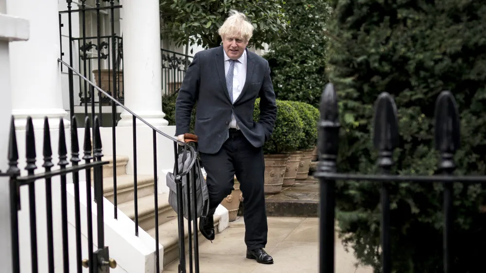 21 March 2023, United Kingdom, London: Former UK prime minister Boris Johnson leaves his home in London.Johnson faces a wait for the publication of his defence to claims he lied to Parliament with his partygate denials after handing over a written dossier of evidence to MPs ahead of a public hearing on Wednesday. Photo: Aaron Chown/PA Wire/dpa