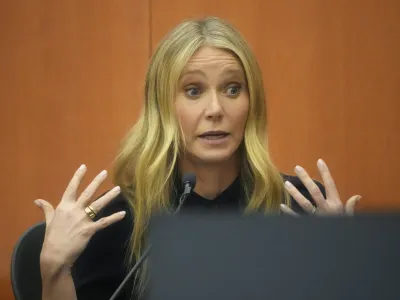 Gwyneth Paltrow testifies during her trial, Friday, March 24, 2023, in Park City, Utah. Paltrow is accused in a lawsuit of crashing into a skier during a 2016 family ski vacation, leaving him with brain damage and four broken ribs. (AP Photo/Rick Bowmer, Pool)