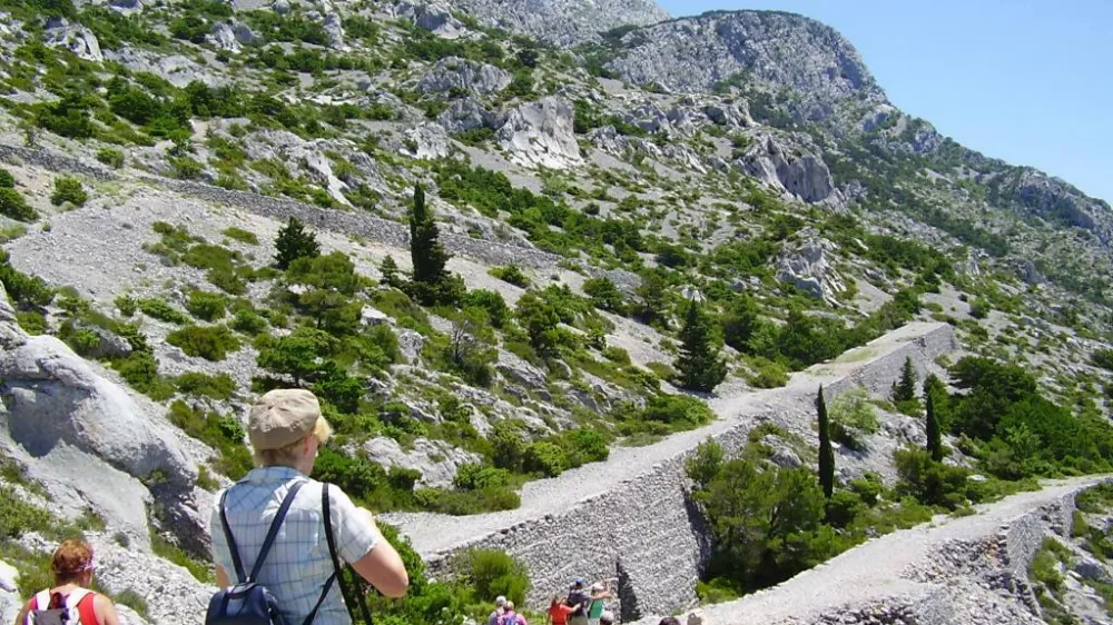 Cesta je lepa razgledna točka s katere se lepo vidi Brela, Makarsko riviero in otoke.  F TZ Brela