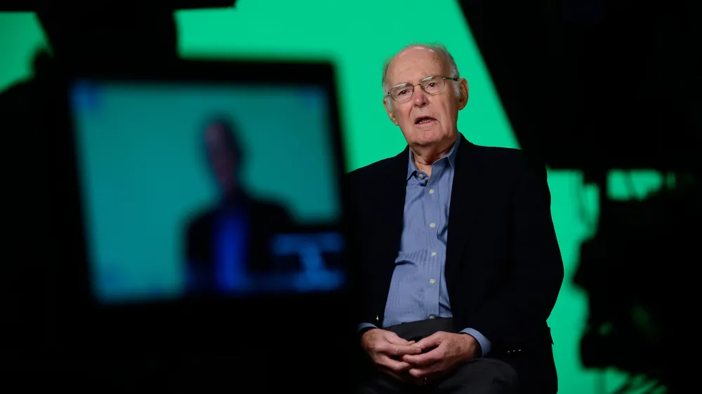 Gordon Moore, co-founder of Intel Corporation, is interviewed in 2015 during 50th anniversary ceremonies of Moore's Law. Moore co-founded Intel Corporation in July 1968 and served the company as executive vice president, president, chief executive officer and chairman of the board. (CreditWalden Kirsch/Intel Corporation)