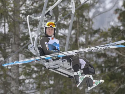 Anže Lanišek- smučarski skoki - trening moški -- 23.02.2023 - 43. Svetovno prvenstvo v nordijskem smučanju PLANICA 2023 - največji športni dogodek v zgodovini Slovenije, //FOTO: Jaka Gasar