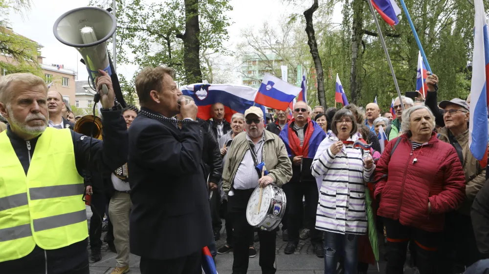 Pavle Rupar03.05.2023 - shod upokojencev, ki ga pripravljata ljudska iniciativa Glas upokojencev Slovenije in Inštitut 1. oktober; Trg republikeFOTO: Luka Cjuha