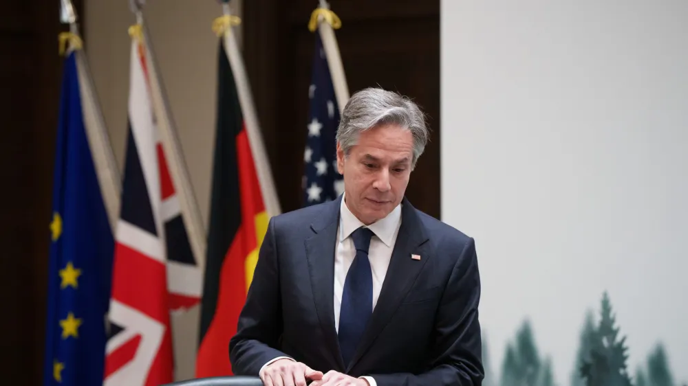 FILED - 17 April 2023, Japan, Karuizawa: US Secretary of State Antony J. Blinken arrives to attend the First Working Session focusing on the Indo-Pacific region during the meeting of G7 foreign ministers at the Karuizawa Prince Hotel. Photo: Soeren Stache/dpa