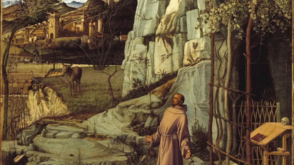 Giovanni Bellini: Franči&scaron;kova ekstaza, 1480; olje in tempera na plo&scaron;či; Frick Collection, New York..