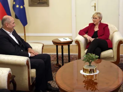 predsednica republike Nata&scaron;a Pirc Musar<br>predsednik stranke SDS Janez Jan&scaron;a <br><br><br>- 19.01.2023 &ndash; srečanje predsednice republike s predsednikom stranke SDS Janezom Jan&scaron;o in vodjo poslanske skupine SDS Jelko Godec<br><br>//FOTO: Tomaž Skale<br>