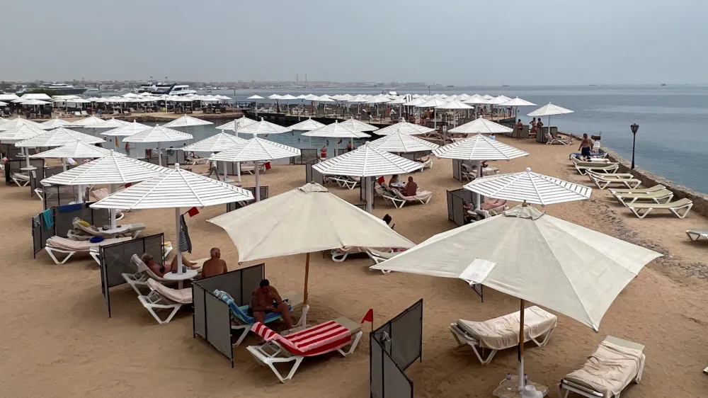 A view of one of the beaches that have been closed after a Russian citizen was killed in a shark attack near a beach at the Egyptian Red Sea resort of Hurghada, Egypt June 9, 2023. REUTERS/Mohamed Abd El Ghany