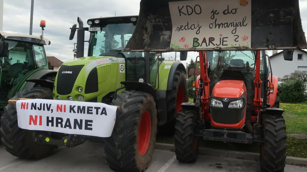 Ig, Ljubljansko barje, kmetje, protest. Foto: Tatjana Pihlar 