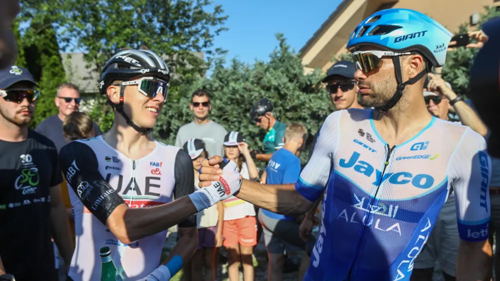 Tadej Pogačar (UAE Team Emirates), in Luka Mezgec 25.06.2023 – Radovljica – kolesarstvo - državno prvenstvo, cestna dirka (156 km), člani //FOTO: Luka Cjuha