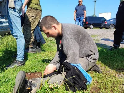 Ukrainian prisoners of war (POW) are seen after a swap, amid Russia's attack on Ukraine, at an unknown location in Ukraine, in this handout picture released July 6, 2023. Head of Ukraine's Presidential Office Andriy Yermak via Telegram/Handout via REUTERS ATTENTION EDITORS - THIS IMAGE HAS BEEN SUPPLIED BY A THIRD PARTY.