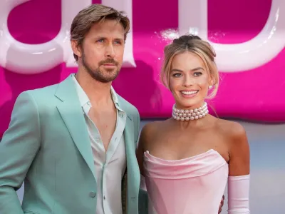 FILE PHOTO: Margot Robbie and Ryan Gosling attend the European premiere of "Barbie" in London, Britain July 12, 2023. REUTERS/Maja Smiejkowska/File Photo