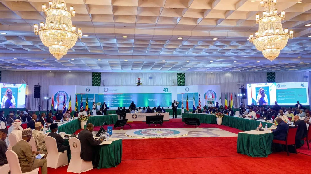 West African leaders gather for Economic Community of West African States (ECOWAS) Head of States and Government meeting in Abuja, Nigeria August 10, 2023. REUTERS/Abraham Achirga