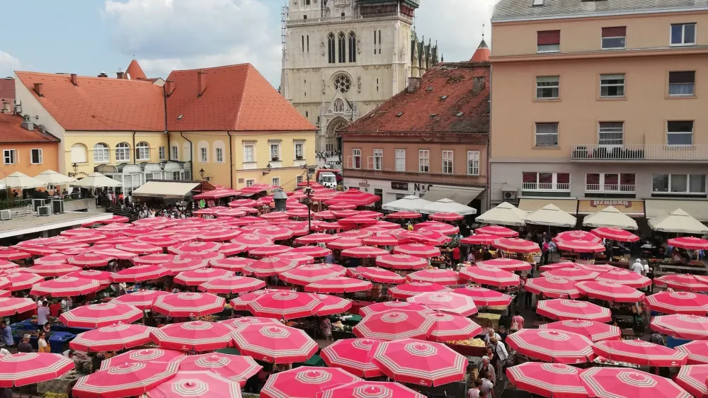 Dolac is the most famous market in the center of Zagreb, capital of Croatia.