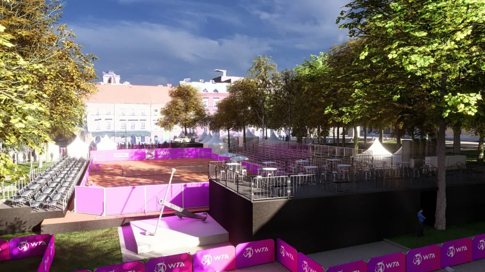 V parku Zvezda bo dober mesec stalo teni&scaron;ko igri&scaron;če, ki bo sprejelo do tisoč gledalcev.