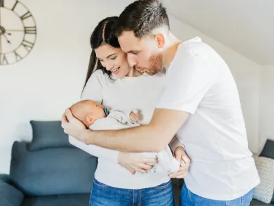 Marcelova starša Tjaša Strgar in Alen Balažič