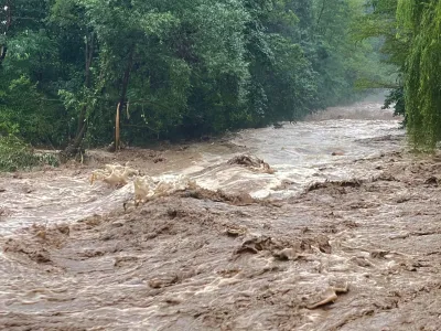 Mezica.<br>Poplave v Mezici.<br>Foto: STA