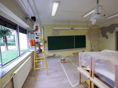 01.09.2023 - osnovna šola Komenda Moste, prvi šolski dan, obnova po poplavah<br><br>Foto: Tomaž Skale<br>