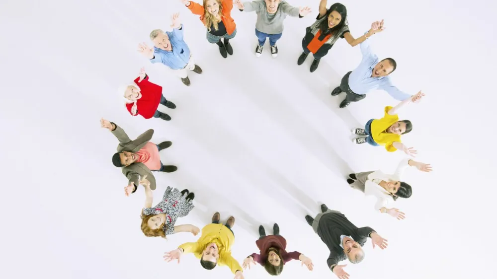 srečen, krog,ljudje