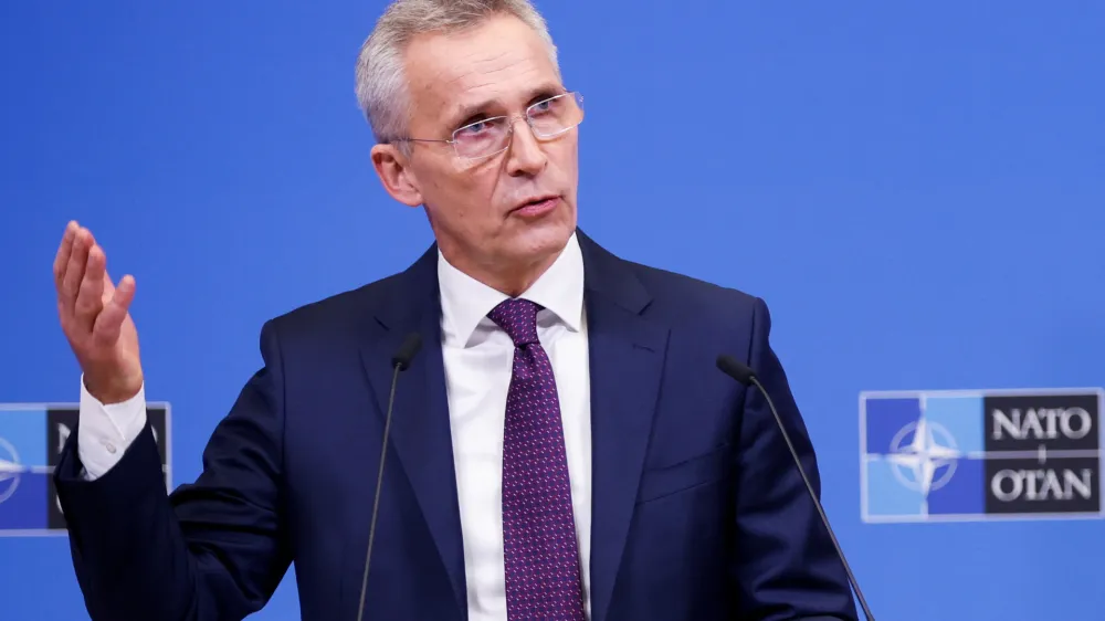 NATO Secretary-General Jens Stoltenberg holds a news conference to present NATO's annual report for 2022, in Brussels, Belgium March 21, 2023. REUTERS/Johanna Geron