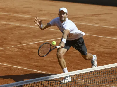 Blaž Rola- 16.09.2023 – tenis moški – Slovenija: Luksemburg, dvoboj v drugi evro-afriški skupini, Davisov pokal, II. svetovna skupina //FOTO: Luka Cjuha