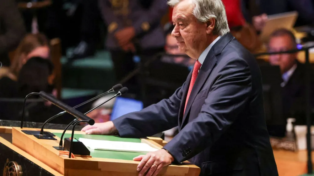 United Nations Secretary-General Antonio Guterres addresses the 78th Session of the U.N. General Assembly in New York City, U.S., September 19, 2023. REUTERS/Caitlin Ochs