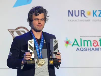 Magnus Carlsen je bil za nasprotnike premočan tudi na petem turnirju spletne serije Champions Chess Tour 2023.
Foto: Reuters