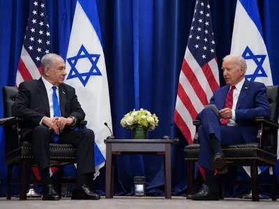 U.S. President Joe Biden lholds a bilateral meeting with Israeli Prime Minister Benjamin Netanyahu on the sidelines of the 78th U.N. General Assembly in New York City, U.S., September 20, 2023. REUTERS/Kevin Lamarque