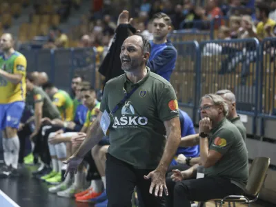 trener Celja PL Alem Toskić- 20.09.2023 &ndash; rokomet - Celje Pivovarna La&scaron;ko: Porto, liga prvakov, 2. krog &ndash; skupina B //FOTO: Luka Cjuha