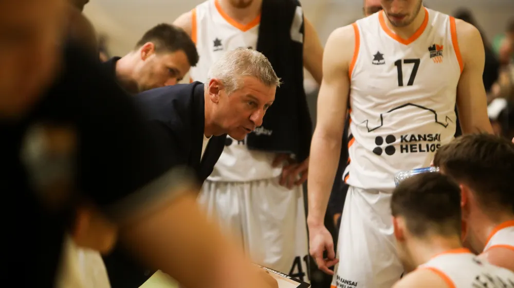- trener Kansai Helios Domžale Damjan Novaković.- 25.09.2023 &ndash; ko&scaron;arka - Cedevita Olimpija: Kansai Helios Suns, superpokal Slovenije 2023 //FOTO: Bojan Velikonja