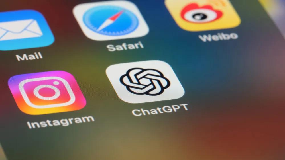 Shanghai,China-May 19th 2023: close up ChatGPT official app icon on screen.