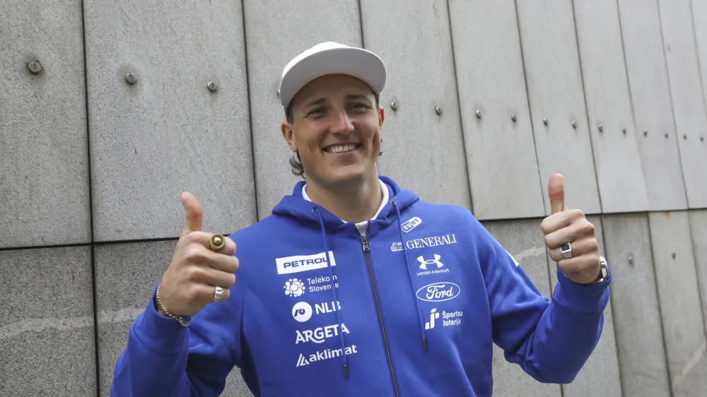 Štefan Hadalin- 05.10.2023 - Smučarska zveza Slovenije (SZS) - uradna predstavitev smučarskih reprezentanc pred zimsko sezono 2023/24. //FOTO: Luka Cjuha