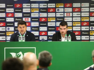 direktor kluba Igor Barišićšportni direktor Goran Boromisa - 13.10.2022 – Nogometni klub NK Olimpija – trening pred derbijem z Mariborom v 13. krogu Prve lige Telemacha  //FOTO: Bojan Velikonja