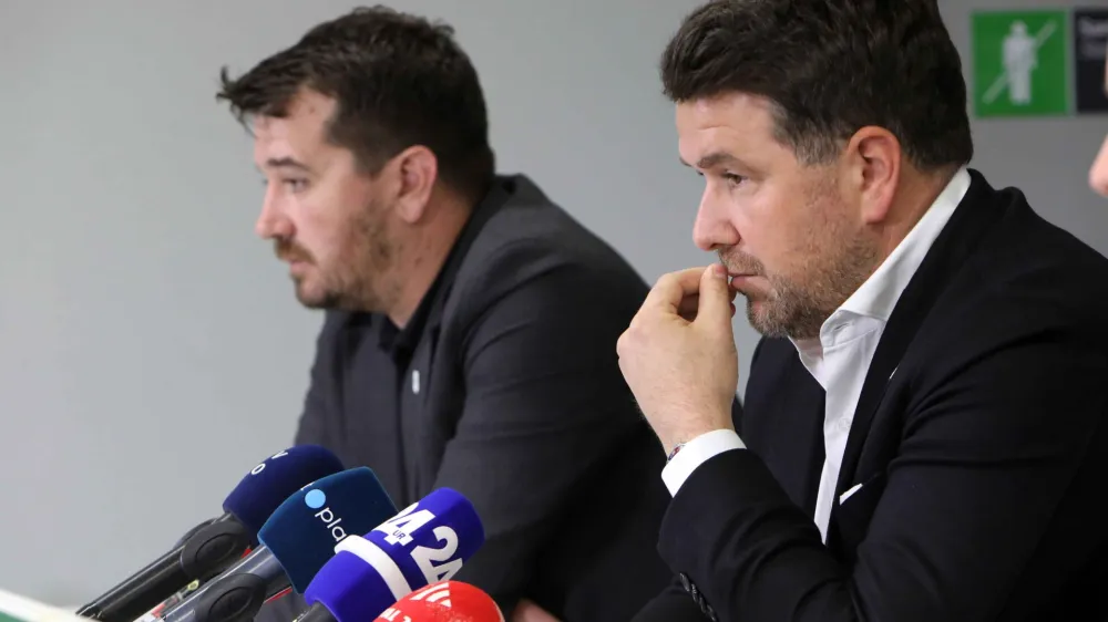 direktor NK Olimpija Igor Barišić<br><br>- 16.10.2023 – Nogometni klub NK Olimpija – predstavitev novega glavnega trenerja ljubljanske Olimpije <br><br>//FOTO: Tomaž Skale