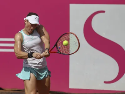 Tamara Zidanšek- 16.09.2023 - Kongresni trg- arena Mima Javševec - ženski teniški turnir WTA Ljubljana, tenis - finale mednarodnega ženskega turnirja //FOTO: Luka Cjuha