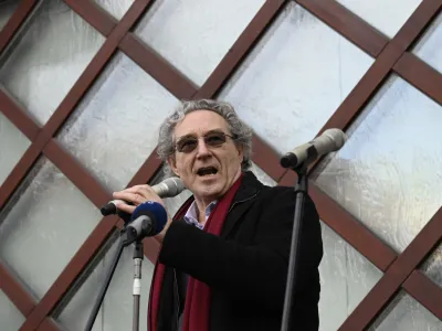 Branimir &Scaron;trukelj, glavni tajnik Sindikata vzgoje, izobraževanja, znanosti in kulture Slovenije in predsednik Konfederacije sindikatov javnega sektorja.<br><br>- 22.02.2023 - protestni shod medicinskih sester in drugih zaposlenih v zdravstveni neg i&ndash; protest SDZNS - Sindikat delavcev v zdravstveni negi Slovenije zahteval odpravo plačnih krivic<br><br>//FOTO: Nik Erik Neubauer