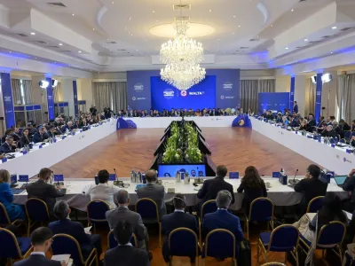 Delegates attend the weekend meeting organised by Ukraine to discuss its peace formula for ending the war with Russia, being held behind closed doors in an unnamed hotel in St Julian's, Malta October 28, 2023. Ministry for Foreign and European Affairs and Trade/Handout via REUTERS THIS IMAGE HAS BEEN SUPPLIED BY A THIRD PARTY. NO RESALES. NO ARCHIVES