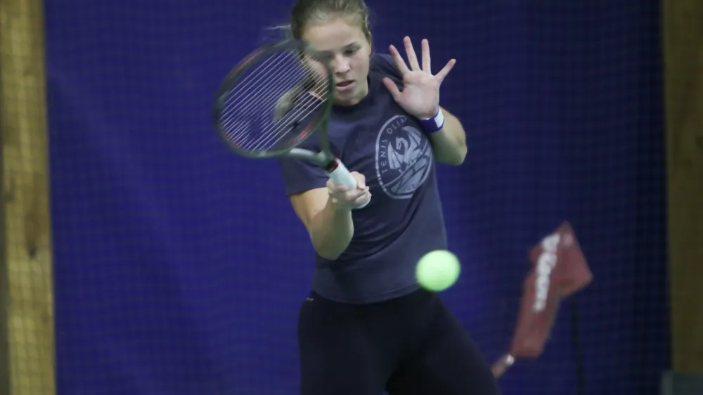 - Veronika Erjavec, tenisačica.- 02.11.2023-Trening ženske reprezentance Slovenije v tenisu pred odhodom na zaključni turnir pokala BJK v Španiji. //FOTO: Bojan Velikonja