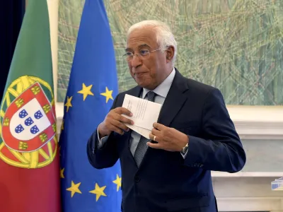 Portuguese Prime Minister Antonio Costa leaves after a news conference in Lisbon, Portugal, Tuesday Nov. 7, 2023. Costa says he is resigning after being involved in a widespread corruption probe. Costa said in a nationally televised address that "in these circumstances, obviously, I have presented my resignation to the president of the republic." Earlier the state prosecutor said police have arrested Costa's chief of staff while raiding several public buildings and other properties as part of a widespread corruption probe. An investigative judge issued arrest warrants for Costa's chief of staff, the mayor of Sines, and three other people. (AP Photo/Ana Brigida)
