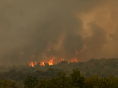 21.07.2022 - Požar na Krasu - vročinski val - su&scaron;a - ga&scaron;enje požara pri Kostanjevici na krasuFOTO: Luka Cjuha