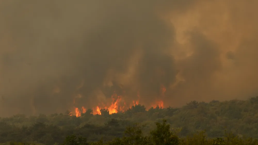 21.07.2022 - Požar na Krasu - vročinski val - su&scaron;a - ga&scaron;enje požara pri Kostanjevici na krasuFOTO: Luka Cjuha