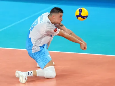 Ljubljana. Stožice. Odbojka. Svetovno prvenstvo v odbojki 2022. Klemen ČebuljSlovenija: FrancijaFoto: Robert Balen