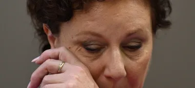 Kathleen Folbigg speaks to the media after being acquitted at the New South Wales Court of Criminal Appeal in Sydney, Thursday, December 14, 2023. After spending almost two decades in prison before being pardoned and freed earlier this year, Kathleen Folbigg is set to learn if her convictions are quashed. (AAP Image/Dean Lewins) NO ARCHIVING