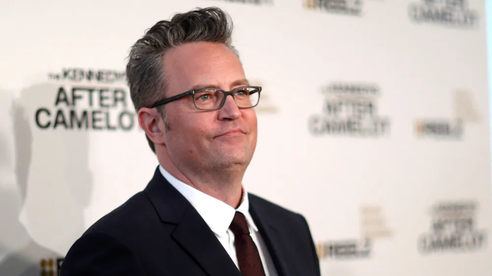 FILE PHOTO: Cast member Matthew Perry poses at the premiere for the television series "The Kennedys After Camelot" at The Paley Center for Media in Beverly Hills, California U.S., March 15, 2017.  REUTERS/Mario Anzuoni/File Photo