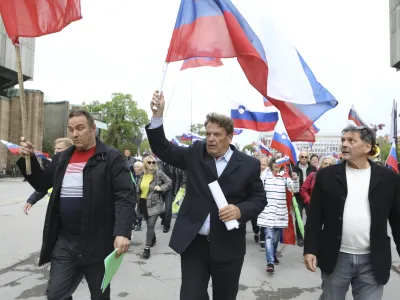 Pavle Rupar03.05.2023 - shod upokojencev, ki ga pripravljata ljudska iniciativa Glas upokojencev Slovenije in Inštitut 1. oktober; Trg republikeFOTO: Luka Cjuha