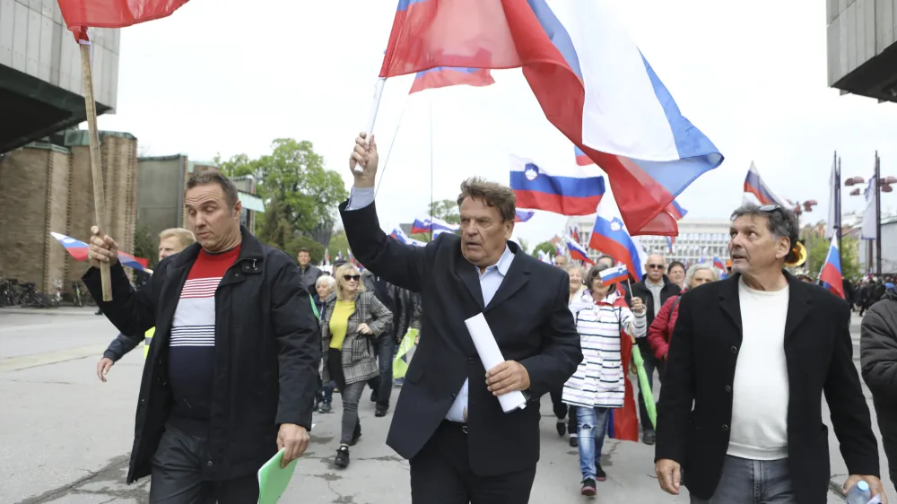 Pavle Rupar03.05.2023 - shod upokojencev, ki ga pripravljata ljudska iniciativa Glas upokojencev Slovenije in Inštitut 1. oktober; Trg republikeFOTO: Luka Cjuha