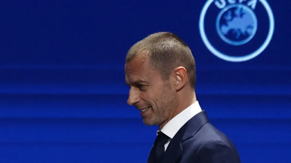 Soccer Football - UEFA Congress - Lisbon Congress Centre, Lisbon, Portugal - April 5, 2023 President of UEFA Aleksander Ceferin arrives for UEFA Congress REUTERS/Pedro Nunes